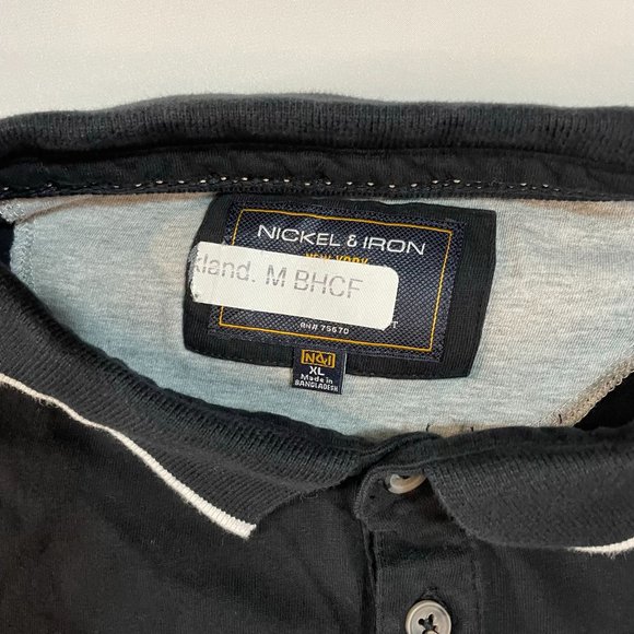 Nickel & Iron Men's Knit Golf Polo Shirt XL Short Sleeve Black - Picture 2 of 9